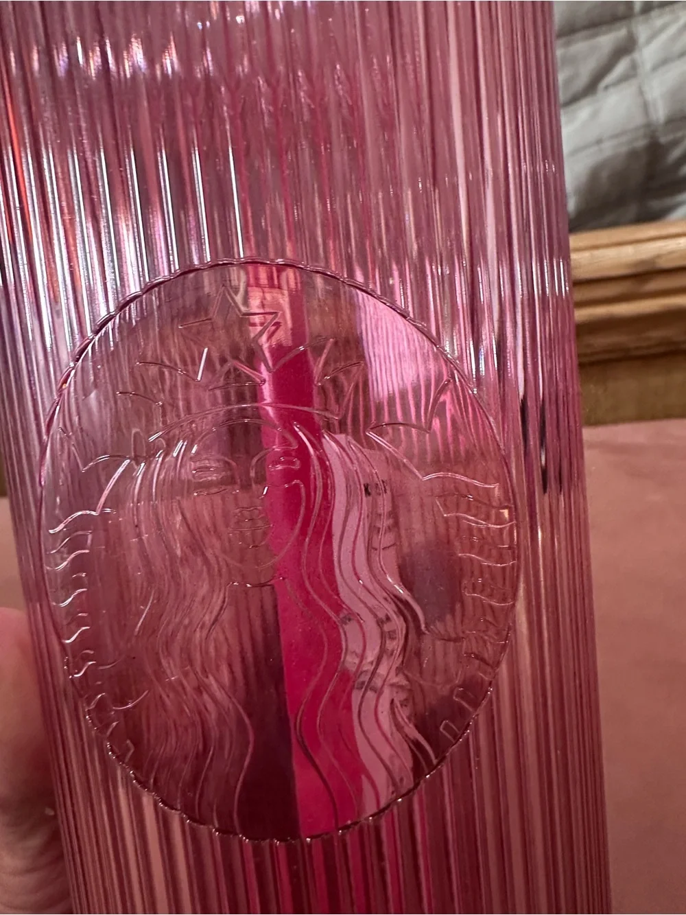 Starbucks Pink Strawberry Ribbed Tumbler 2026